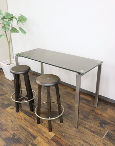 【ヤ取終了9/22】≪J643ジ≫未使用/保管品 Cassina/カッシーナ ガラステーブル/ダイニングテーブル 1=2/ワンイコール