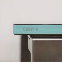 ≪J643ジ≫未使用/保管品 Cassina/カッシーナ ガラステーブル/ダイニングテーブル 1=2/ワンイコールツー? ガラス 2014年製? インテリア/家具の画像