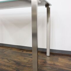 ≪J643ジ≫未使用/保管品 Cassina/カッシーナ ガラステーブル/ダイニングテーブル 1=2/ワンイコールツー? ガラス 2014年製? インテリア/家具の画像
