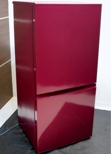 (送料無料) 2019年 極美品 157L 冷蔵庫 霜取り不要 お洒落なワインレッドカラー ちょっとした大容量 ⑦