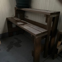 2段木製プランター台の画像