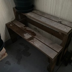 2段木製プランター台の画像