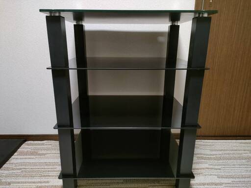 【11/30まで！】FITUEYES オーディオラック テレビ台 強化ガラス4段 耐荷重～40kg