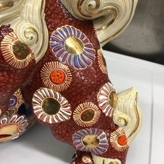 シーサ　九谷　大吉　高さ35 幅30の画像
