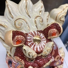 シーサ　九谷　大吉　高さ35 幅30の画像