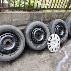 【再開:値下げ】215/60R16黒鉄チンホイールとホンダ純正ホ...