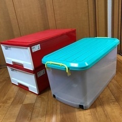 決まりました　衣装ケース２個とコロ付収納BOXの画像