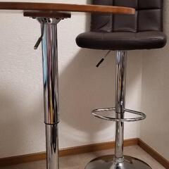 (終了)カフェハイテーブルテーブルとハイチェアの画像