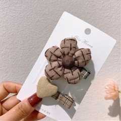 ベビー ヘアゴム ヘアピン ファブリックの画像