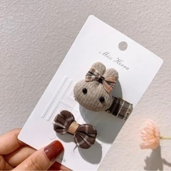ベビー ヘアゴム ヘアピン ファブリックの画像