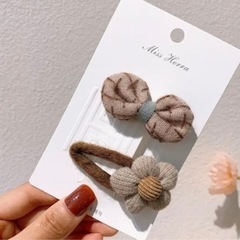 ベビー ヘアゴム ヘアピン ファブリックの画像