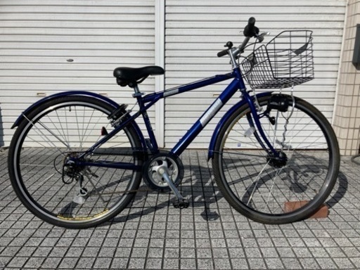 【クロスバイク】700x40c LEDオートライト、前カゴ、泥除け付　サドル新品❗️若林自転車　浜大津店　SALE中❗️