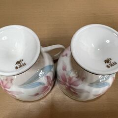 香蘭社 カトレア カップ＆ソーサー 2客セット ピンク 花 洋食器 陶磁器
