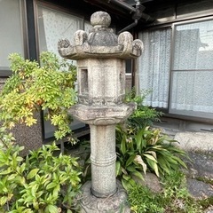 石灯篭、庭石、紅葉、植物、丸石