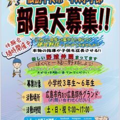 野球を始めたい小学生　大募集！！　～一緒に硬式野球をやろうよ～