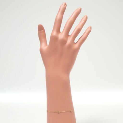 E531 agete アガット ブレスレット K18 0.65 5Pダイヤ 0.04ct