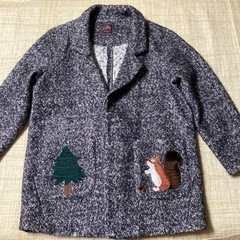 ☆お取引き中　美品『リス刺繍付きニットジャケットM〜L』☆高円寺...