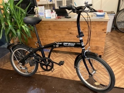 【前後タイヤ・チューブ新品！】6段変速　20インチ折りたたみ自転車　ブラック