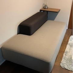 無印良品 MUJI ソファベンチ 2人掛けソファ グレーベージュ×ブラウン 無印良品 MUJI ソファベンチ 2人掛けソファ グレーベージュ