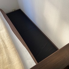 ダブルベッド フレームのみ ダークブラウンの画像