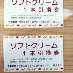 油山牧場（もーもーらんど）ソフトクリーム券2枚