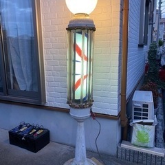 昭和レトロ  サインポール  理髪店  自立型