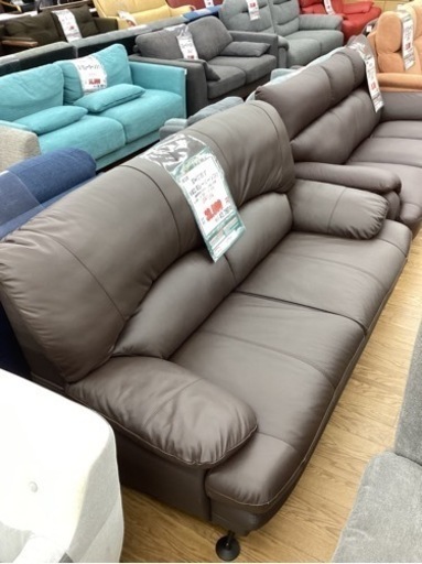 KK-26【新入荷　アウトレット】関家具　SWEET 本革2.5シーターソファ　ブラウン