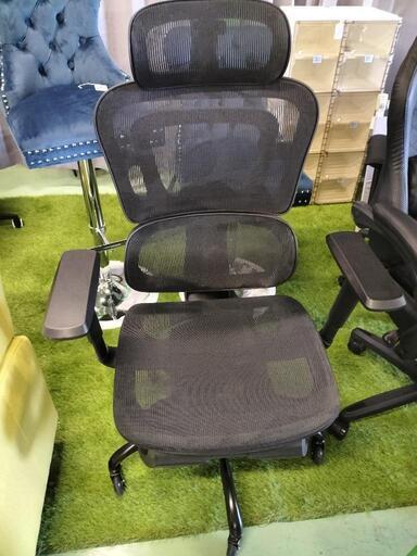 人間工学オフィスチェア　オットマン一体型　メッシュチェア　No.10