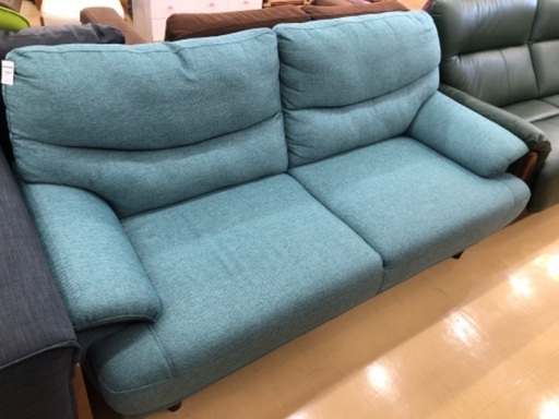 3人掛けソファー　ニトリ　グリーン