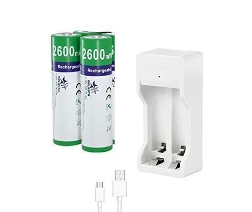 USB充電器新品/電池中古/２本/Melasta 単3形充電池 1.6V 充電式ニッケル亜鉛電池 2本入り 2600mWh Ni-Zn単三充電池 【500回以上循環使用可能】