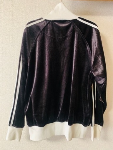 【終了】adidas アディダス　ジャージ　黒　白　ベロア