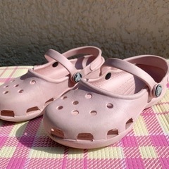 crocs 子供サンダル 18~19cm バレエシューズ ピンク