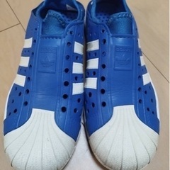 レア　adidas BEACHSTAR EVA 青x白 サンダル スーパースター ビーチスター クロッグ CLOGの画像