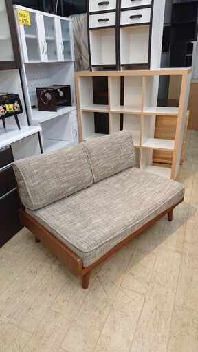 UNICO (ウニコ) ALBERO (アルベロ) 2人掛けソファー カバーリングソファ 2シーター ウォールナットカラー 脚付き 4本脚■横幅121cm×奥行77cm×高さ75cm■近隣配送無料 買取帝国 朝霞店