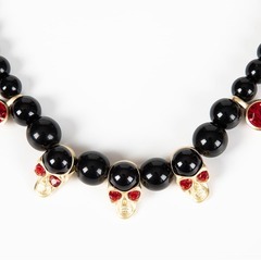   *EVAE+ / エバ ACCESSORY アクセサリー *EVAE+ / エバ Evae Black Pearl Skull Necklace STREET FASHION ファッション 正規品 新品 Evae mob エバーモブ ストリート系 オシャレ かっこいい モテる の画像