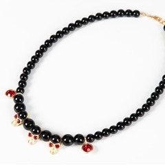   *EVAE+ / エバ ACCESSORY アクセサリー *EVAE+ / エバ Evae Black Pearl Skull Necklace STREET FASHION ファッション 正規品 新品 Evae mob エバーモブ ストリート系 オシャレ かっこいい モテる の画像