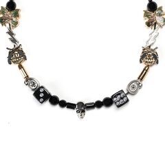 EVAE MOB × BLACK LUX × ROARGUNS Skull Smiley Necklace の画像