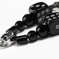 EVAE MOB × BLACK LUX × ROARGUNS Skull Smiley Necklace の画像