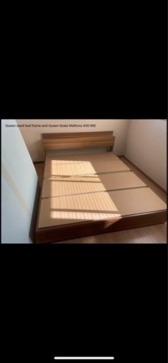 [関西圏配送相談可]クイーンサイズ収納付きベッドフレーム＋クイーンサイズコアラマットレスセット