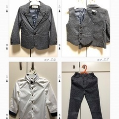 【最終値下げ】【美品】男の子 スーツ 100 4点セット グレー