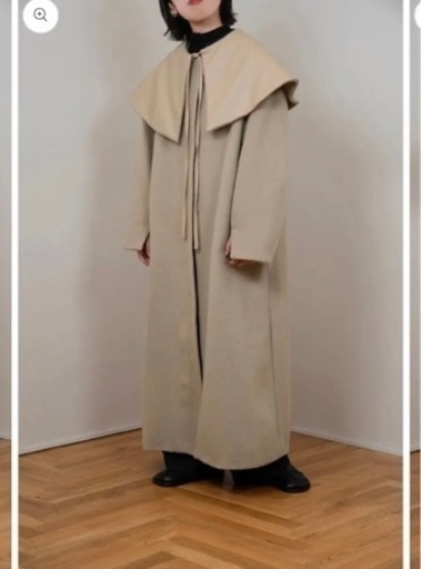 lawgy cape arrange long coat beige