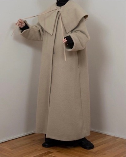 レディース lawgy cape arrange long coat beige