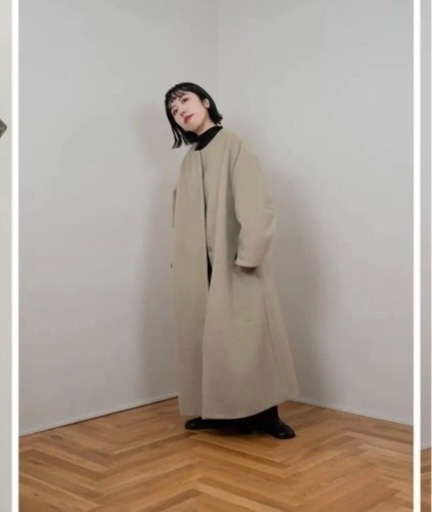 lawgy cape arrange long coat beige