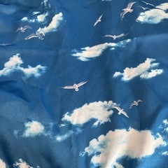 決まりました。　遮光カーテン　青空　カモメ　140cm