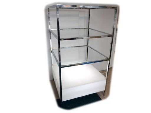 ★ 新札幌発 ★ 店舗什器 アパレル ガラス棚 4段 照明付き オープンラック ショーケース / 1315 ★