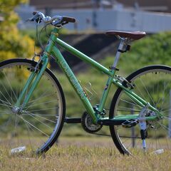 身長150cm～ 3×8段アルミフレームクロスバイク（ルイガノフレーム、再塗装済） alloy-frame hybrid bikeの画像