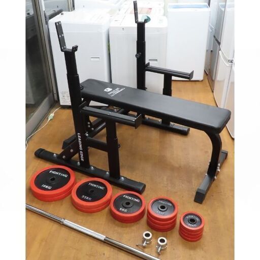 ♪FIGHTING ROAD/LEADING EDGE トレーニングベンチ ベンチプレス バーベル70kg♪