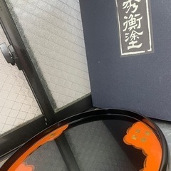 秀衡塗の天然木漆塗りのお盆