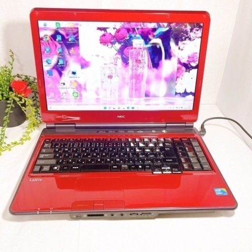 値下げ❣️人気の赤❣️設定済み/初心者/ノートパソコン✨年賀状作成/おまけ付き✨06