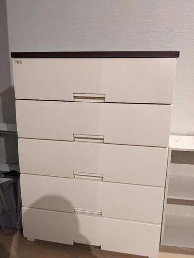 チェスト 5段　白　天馬　Fits